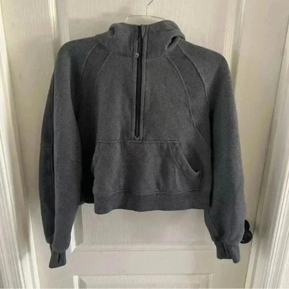 LULULEMON Gray Scuba Oversized Half-Zip Hoodie - Picture 5 of 10